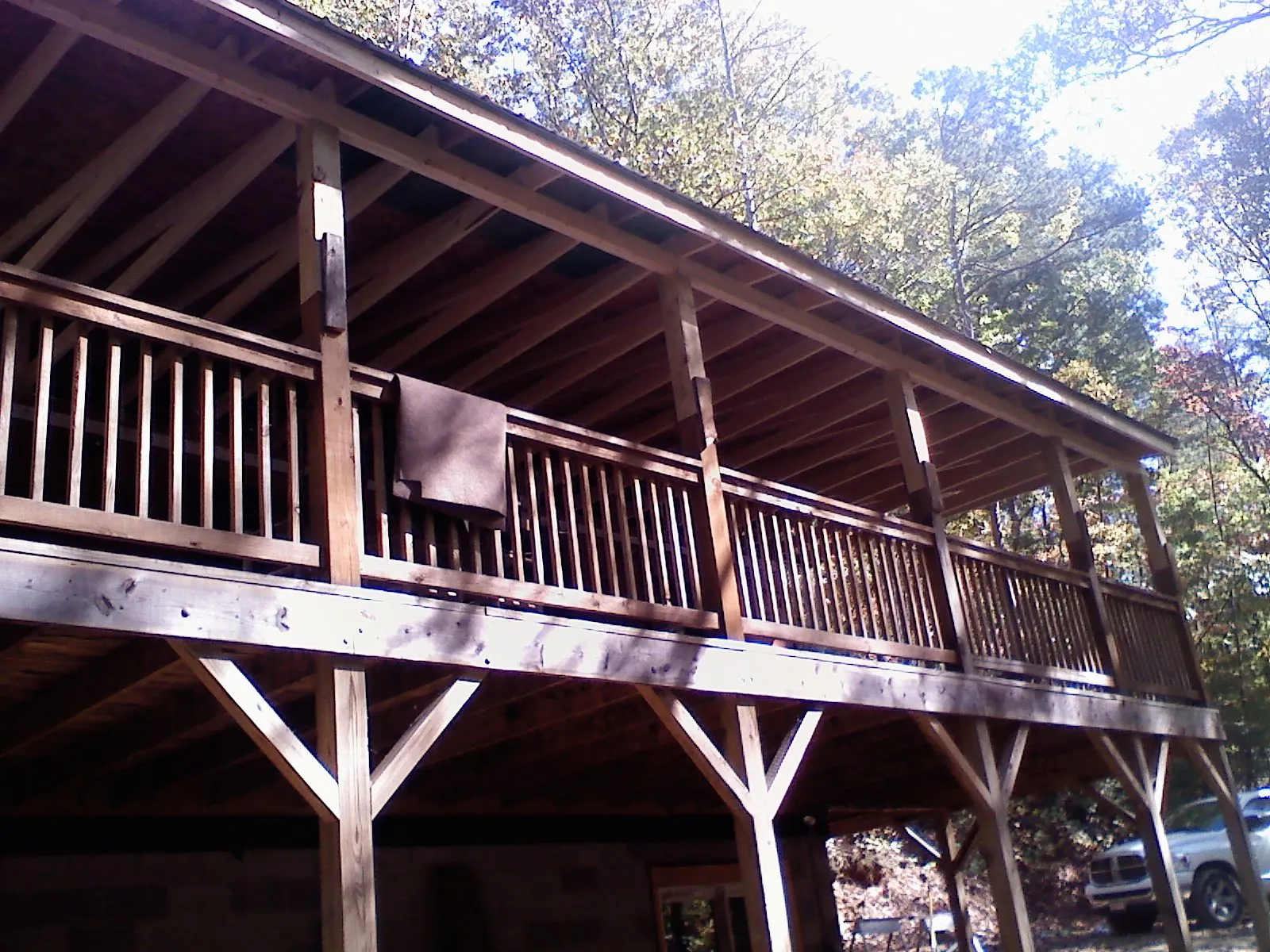 Timber framing under a new elevated porch and deck — Roof Leak Repair in Bern by Roofing Brothers